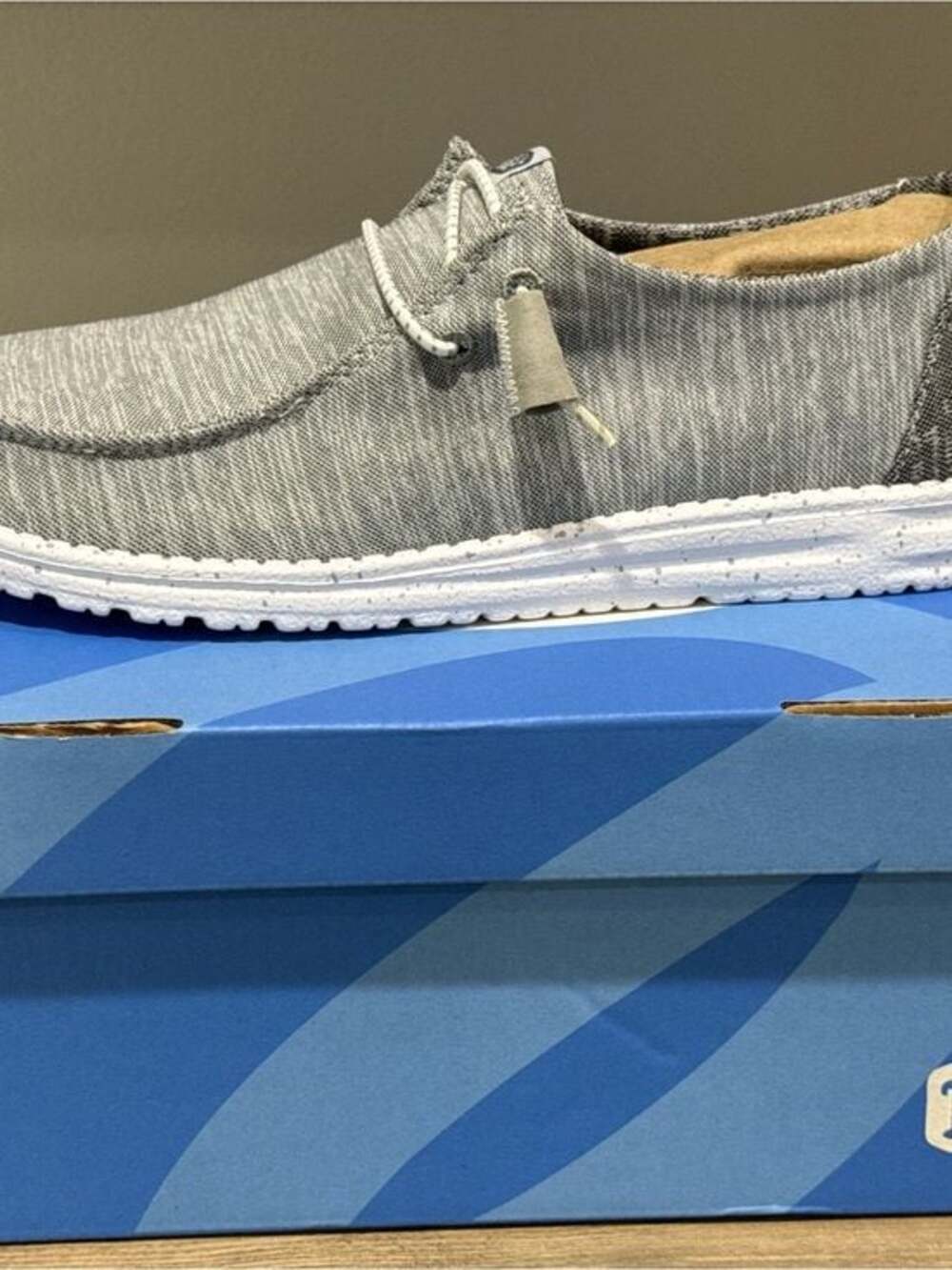 NIB Hey Dude Women’s Wendy Soft Knit Slip-on, Size 9, 2 tone gray.